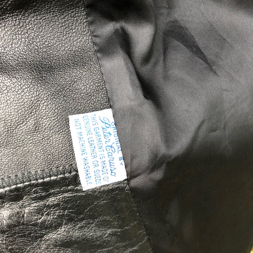 Vintage Black Leather Trench Coat - Picture 4 of 8